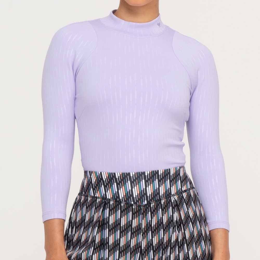 NWT Bad Birdie The Links Mock Neck in Lavender, Size M